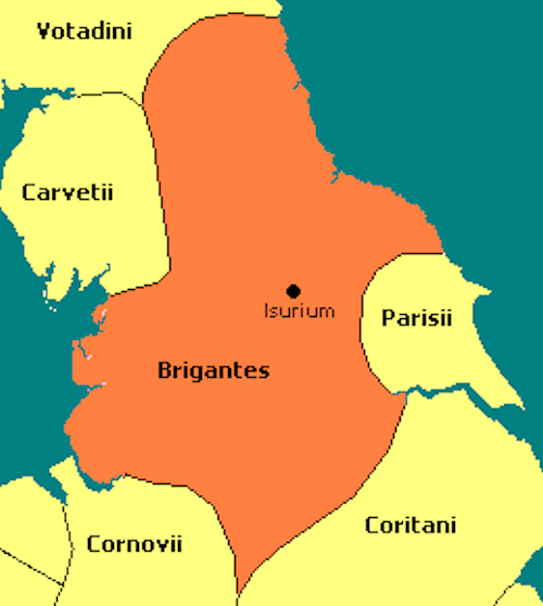 Map Of The Area Ruled By The Brigantes